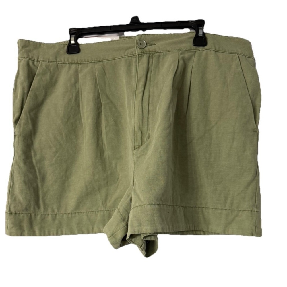 NWT Joie Womens Faded Cactus Pleated Front Linen Blend Casual Shorts Size XL